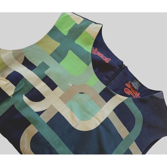 Desigual Dress Womens 40 US 6 Multicolor Artsy Boho Mod Geometric Art - Picture 3 of 11